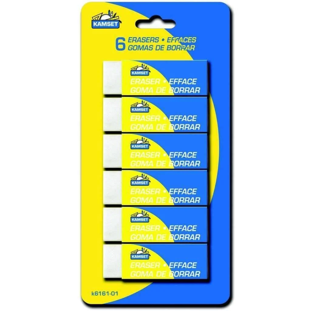 Eco-Friendly Erasers 6 White Unique