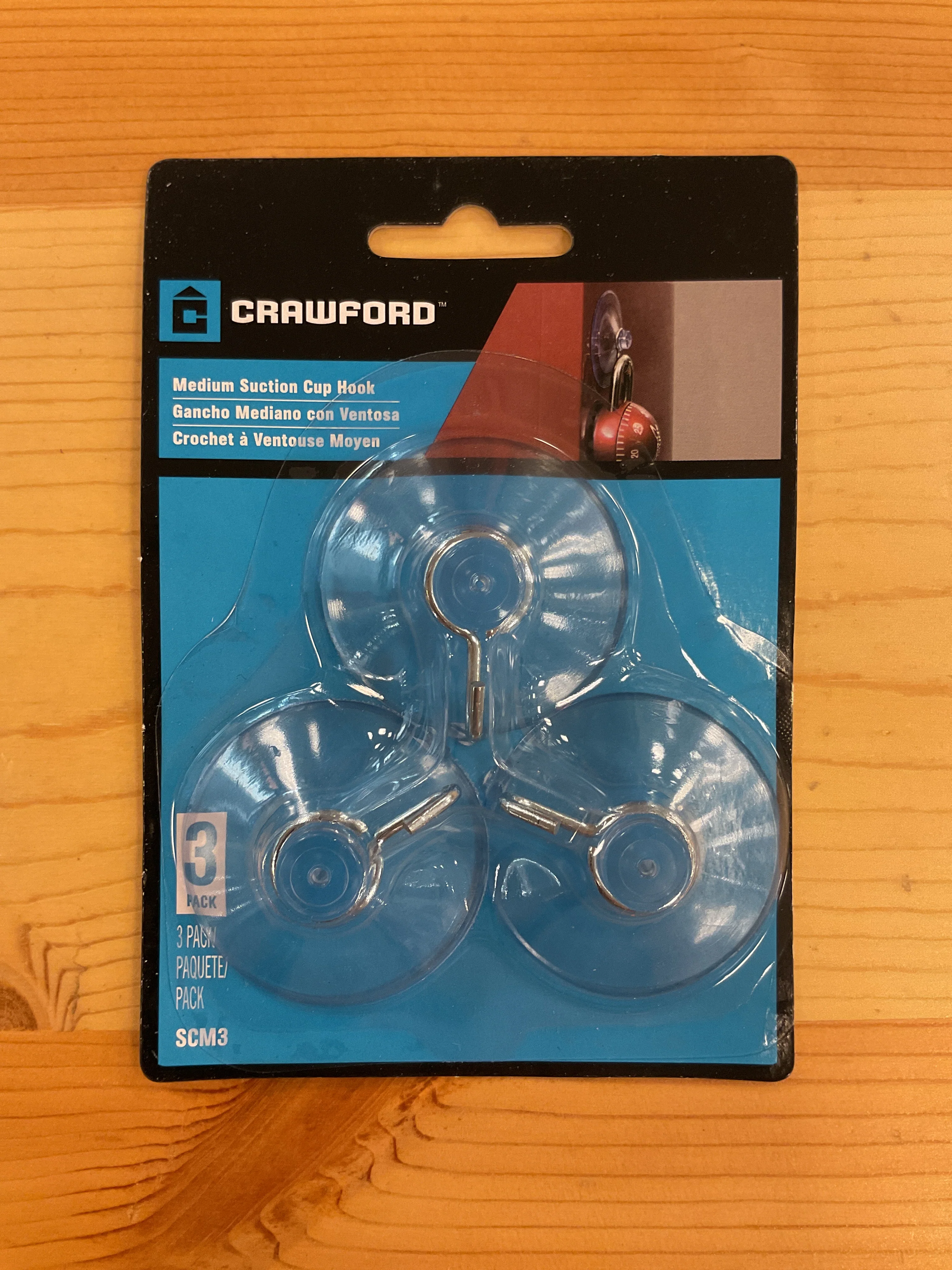 Elite SUCTION CUP W HOOKS MED 3PK World-Class