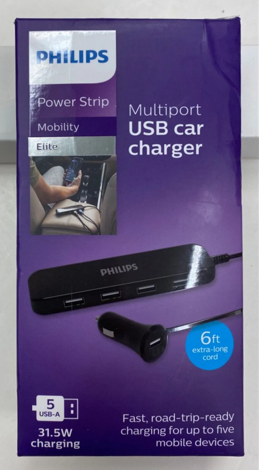 Durable PHILIPS DC USB EXT BAR 5-PORT 6 39 Fashionable