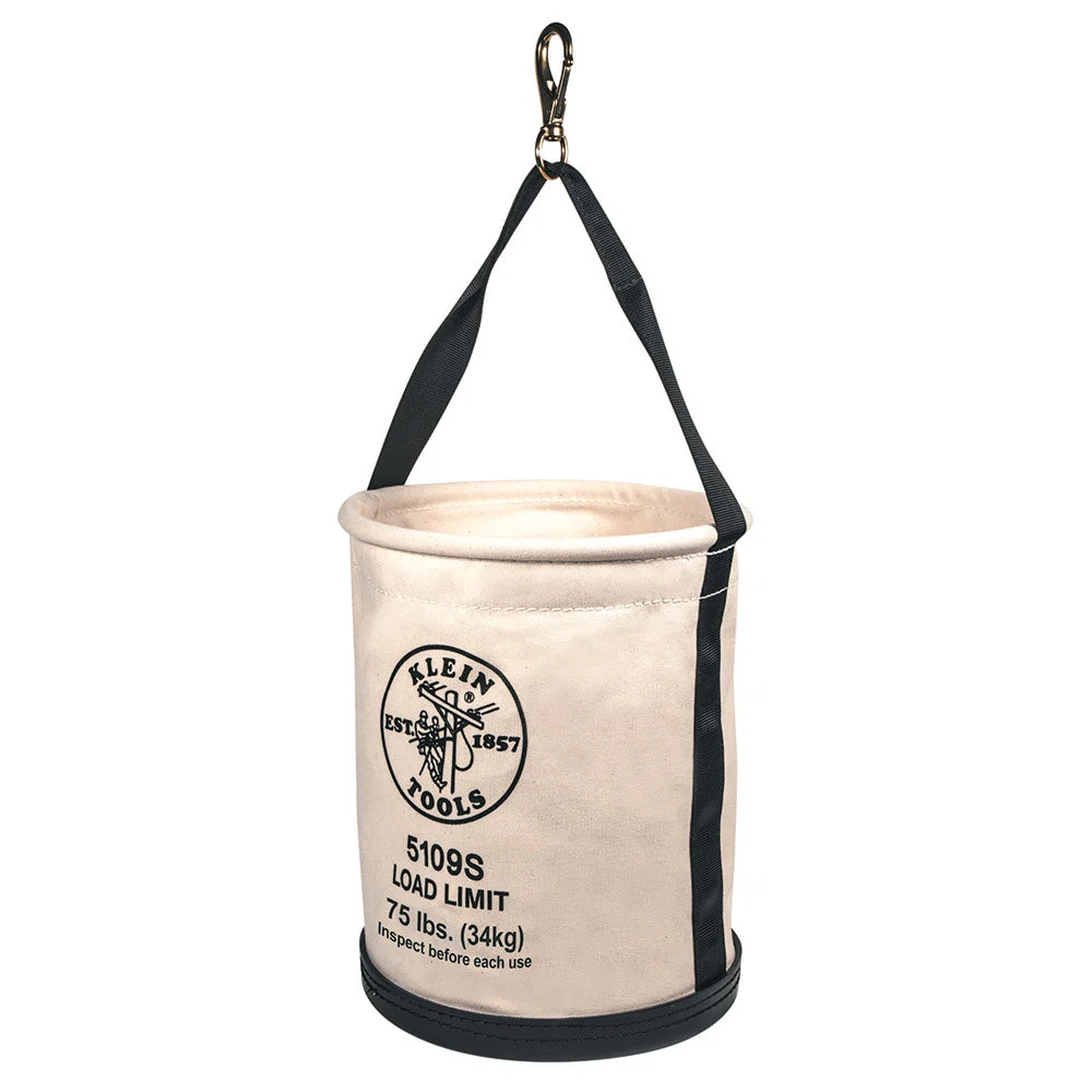 Certified Klein Canvas Bucket Straight Wall with Swivel Snap 12-Inch 5109S First-Class