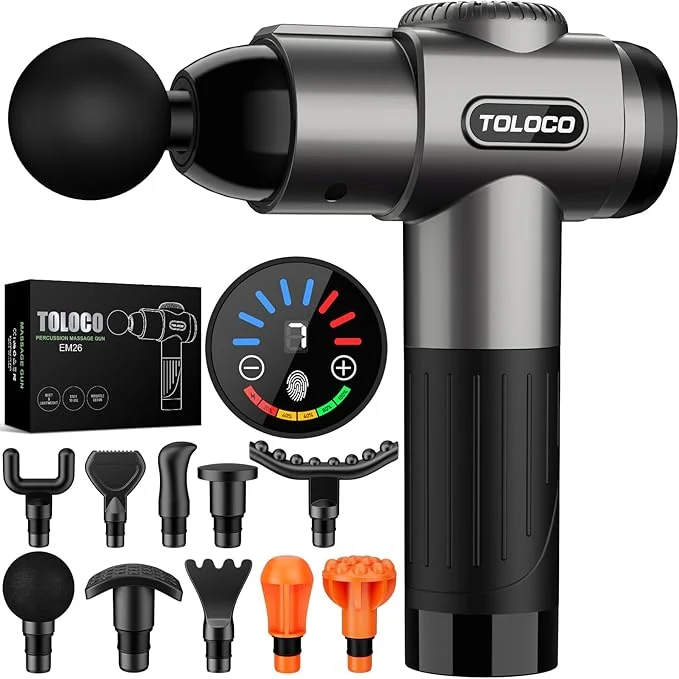 Eco-Friendly TOLOCO Massage Gun Deep Tissue Back Massage Fast