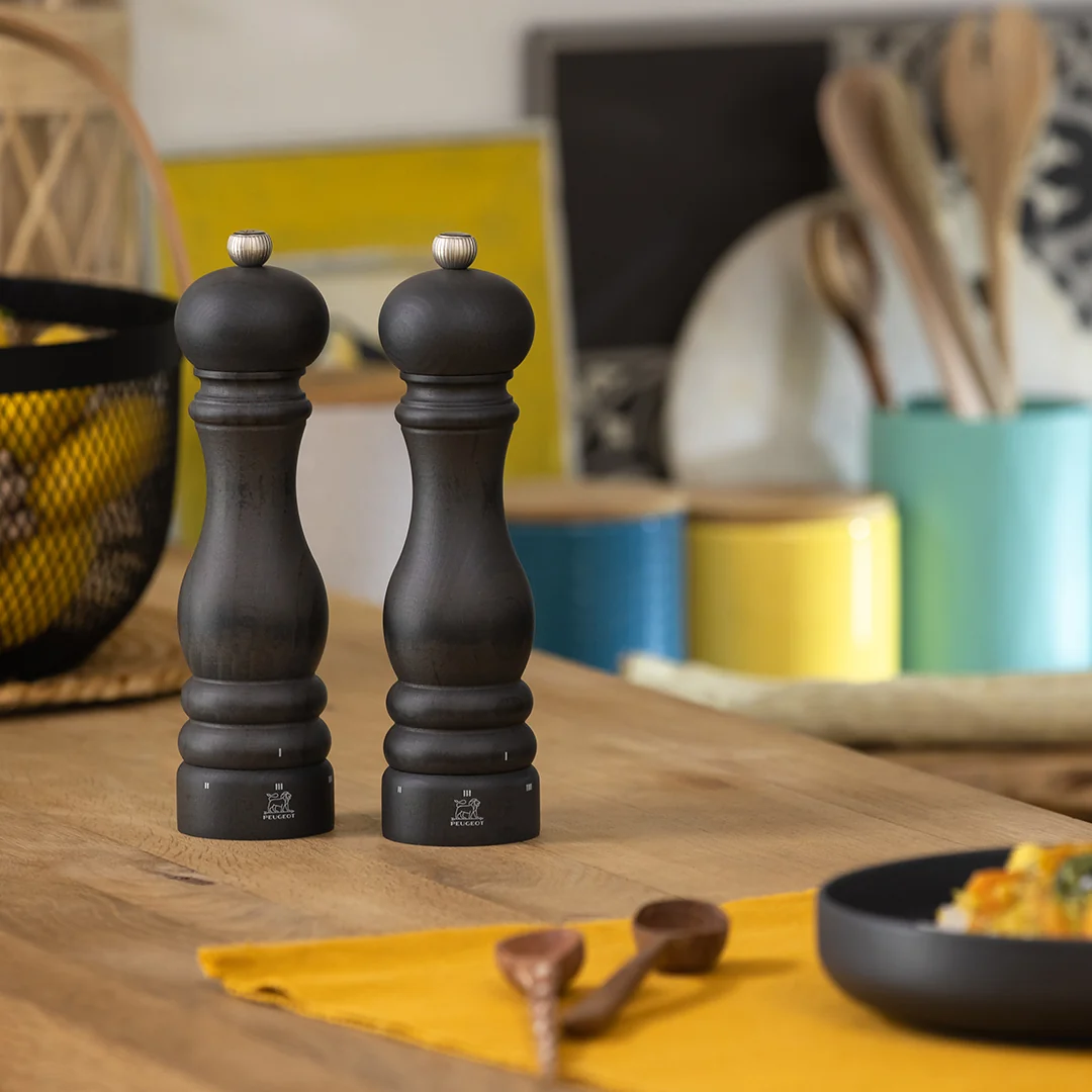 Fine Peugeot Graphite Wooden Salt Mill Contemporary