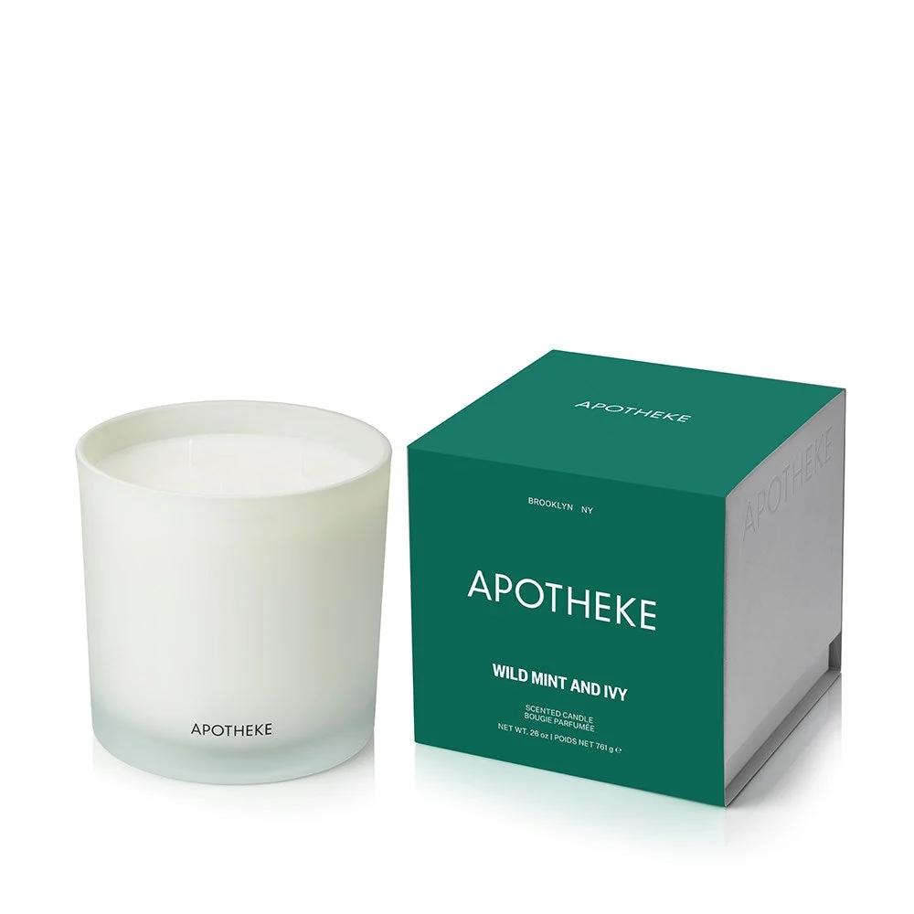 Authentic Wild Mint and Ivy 3-Wick Candle Green