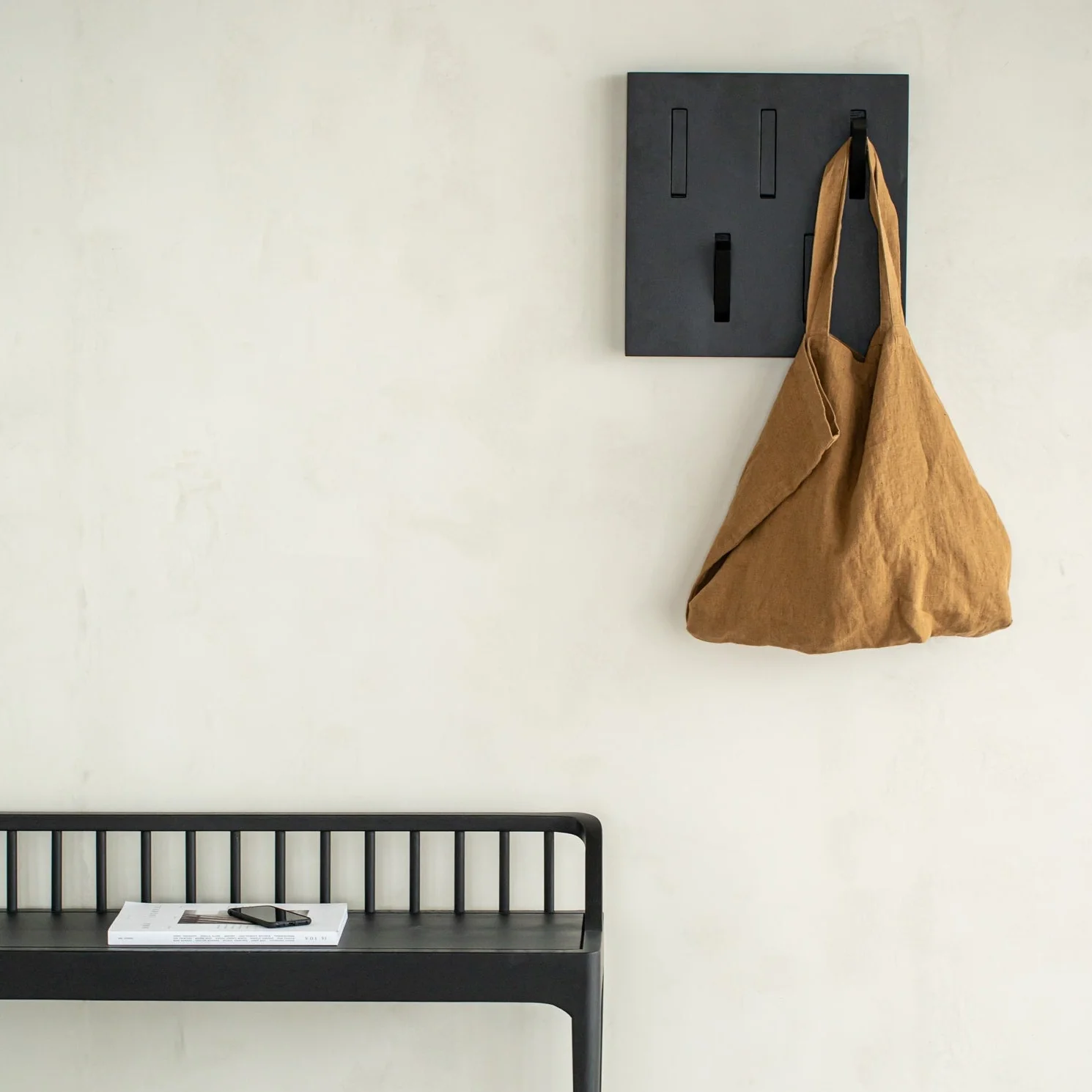 Consistent Utilitile Solid Black Oak Wall Hanger Specialty