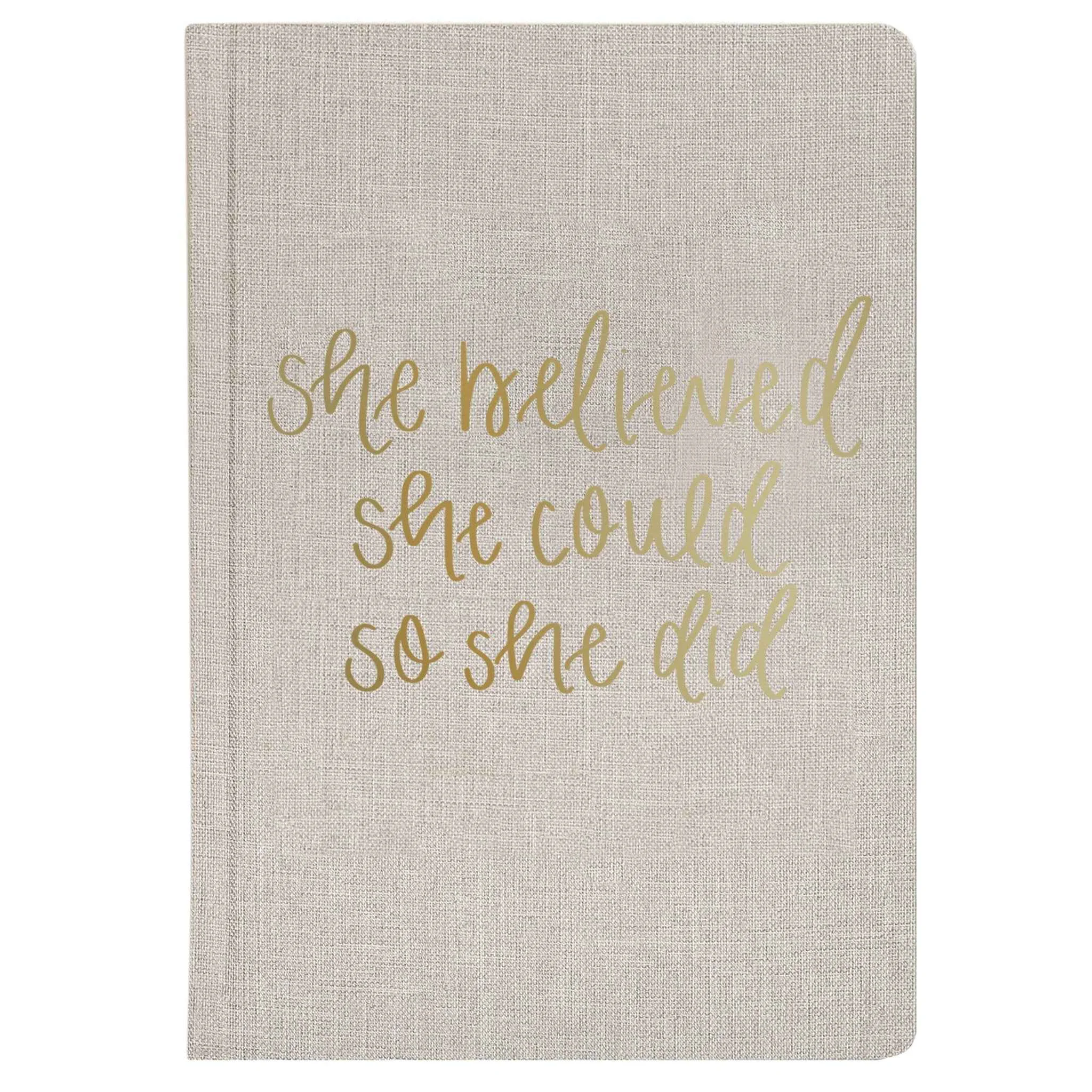 Certified She Believed She Could Fabric Journal High-End