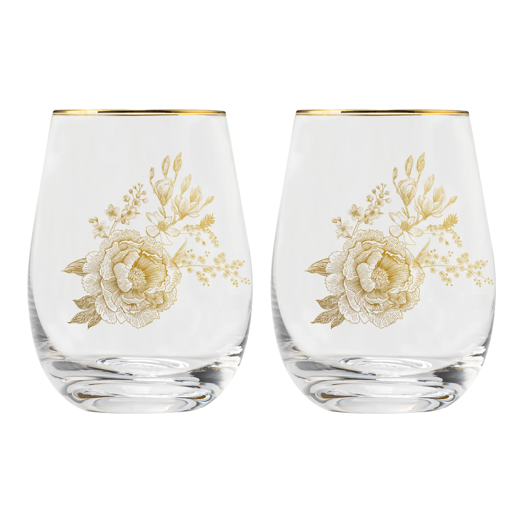 Genuine Delft Stemless Wine Glass - Boxed Set of 2 Premium