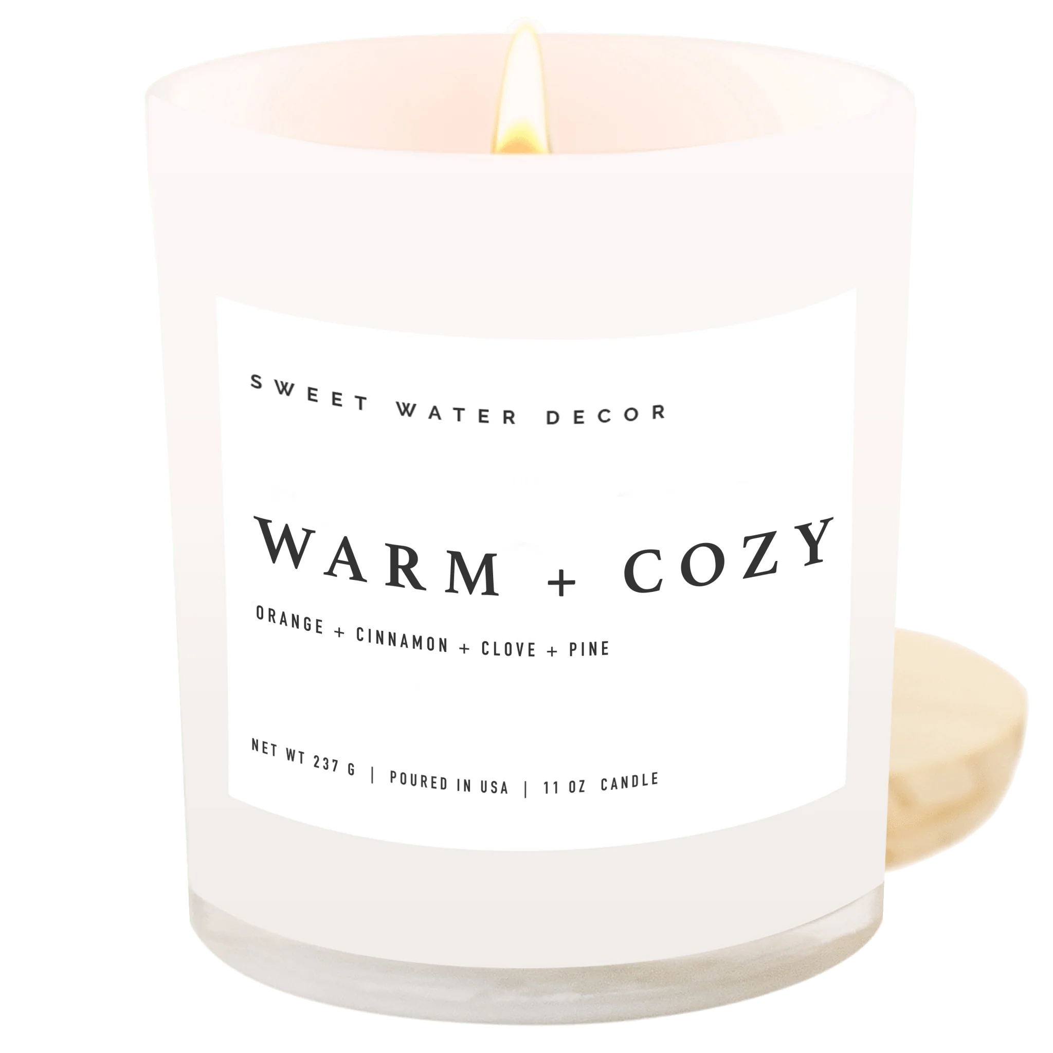 Dependable Warm and Cozy Soy Candle - White Jar - 11 oz Traditional