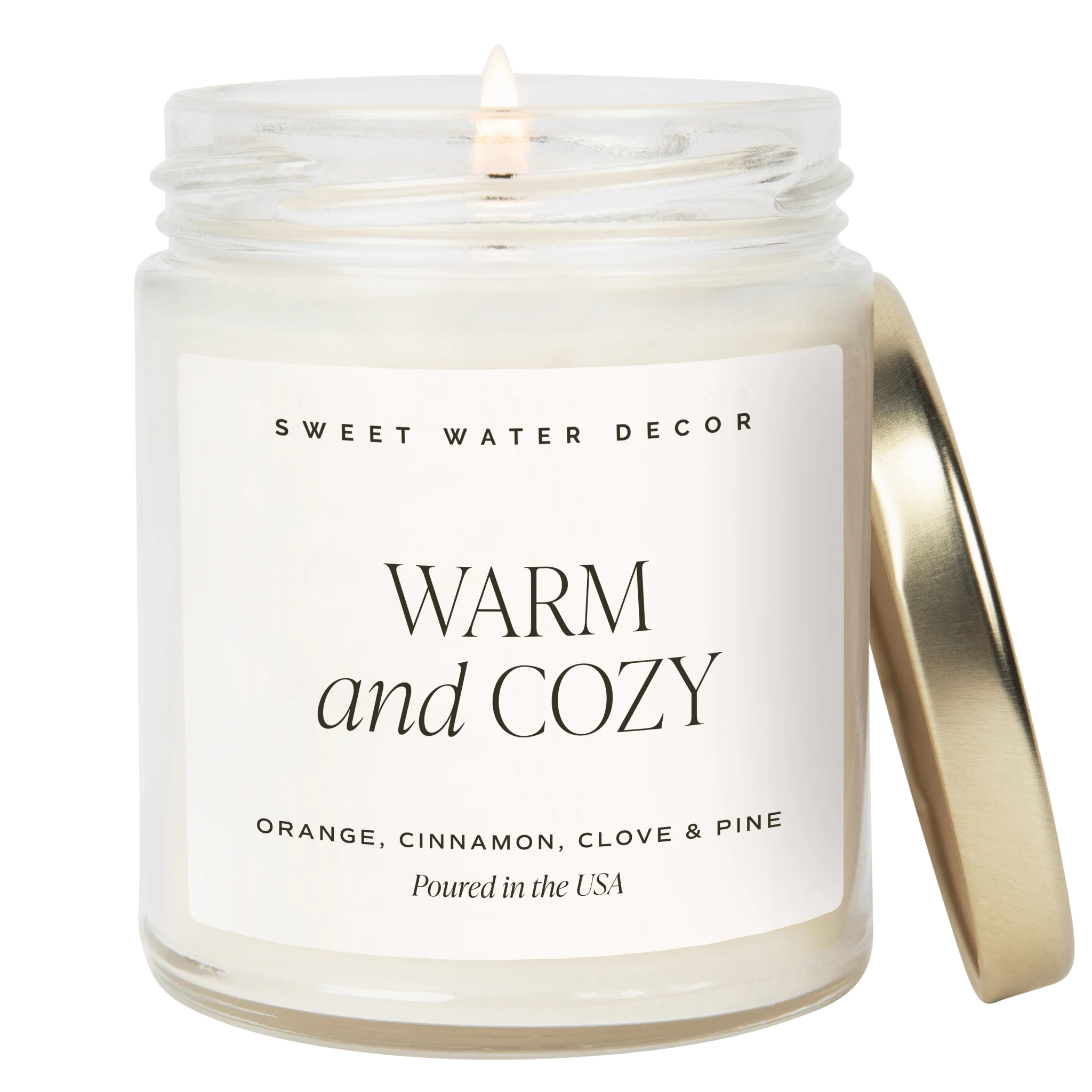 Sophisticated Warm and Cozy Soy Candle - Clear Jar - 9 oz Verified