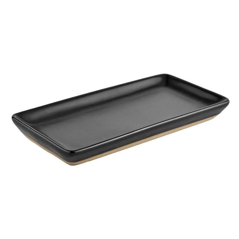 Responsible Black Stoneware Tray Outstanding
