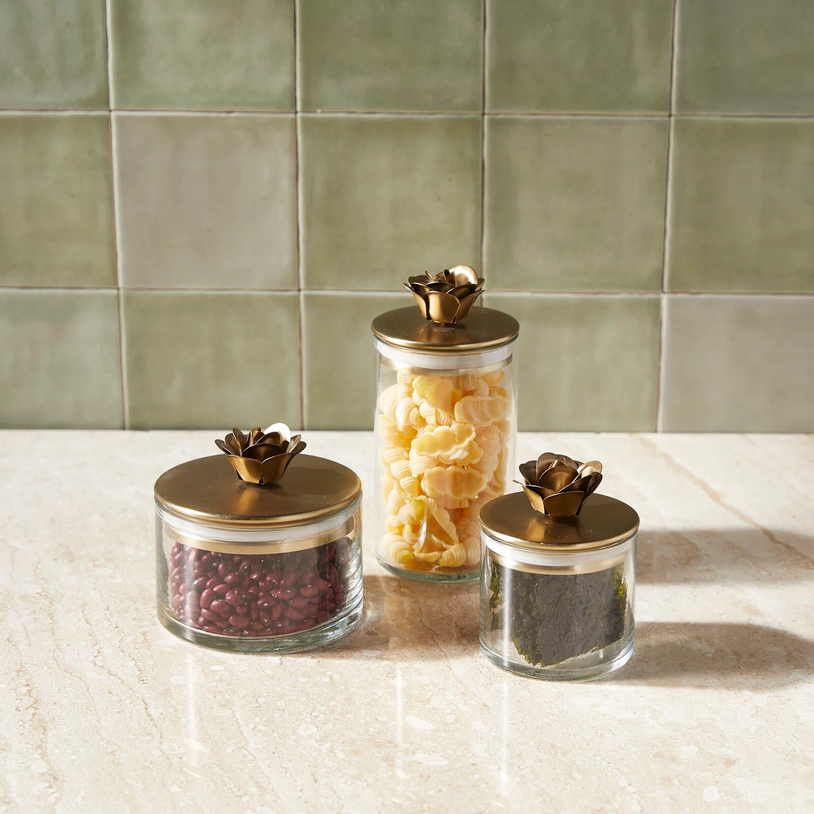 Refined Rose Botanical Canister Set of 3 Quality