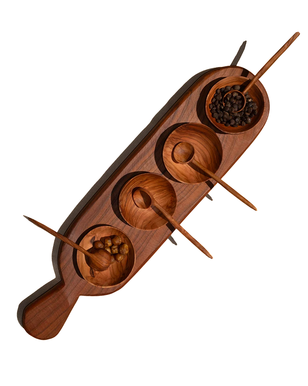 Excellent Four Condiment Serving Set Tray Environmentally Friendly