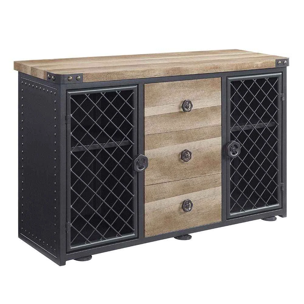 Luxury Edina - Server - Oak amp Sandy Black Professional