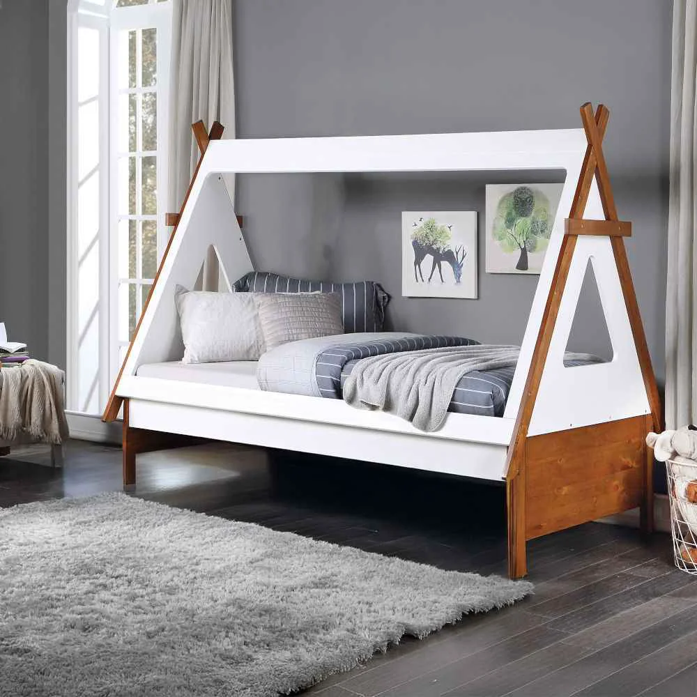 Professional Loreen - Twin Bed - Oak amp White Breathable