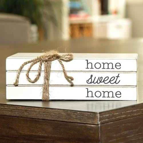 Unique Home Sweet Home Stacked Books Advanced