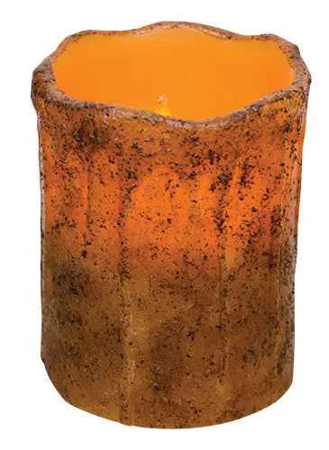 Efficient 4 quot Burnt Mustard Drip Pillar Solid