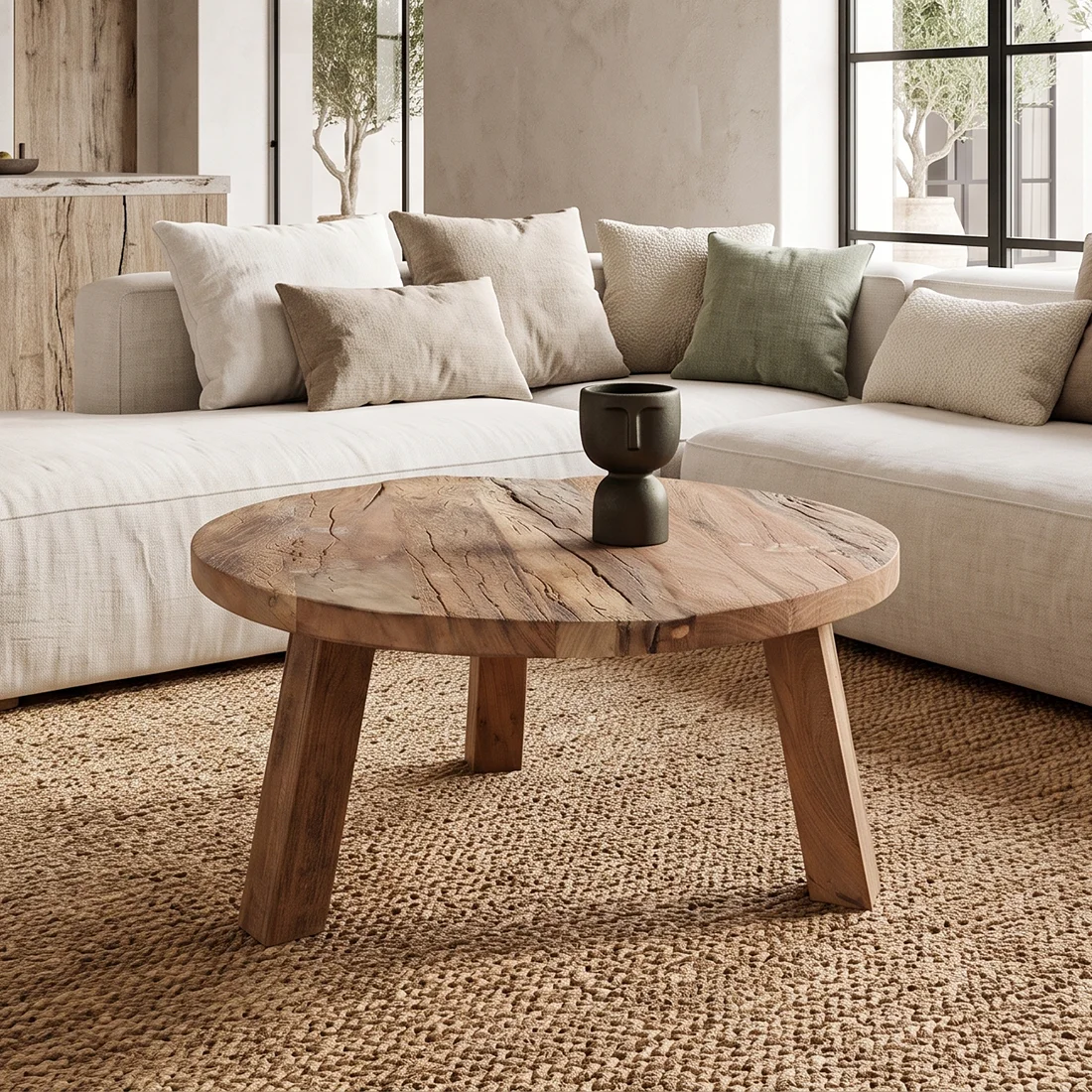 Outstanding Farmwood salontafel rond L Solid