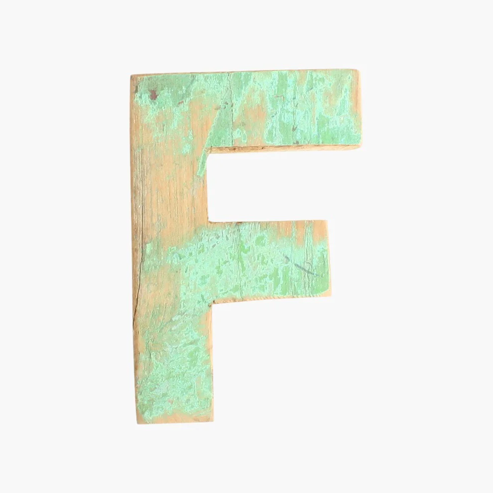 Natural Boatwood letter F Luxury