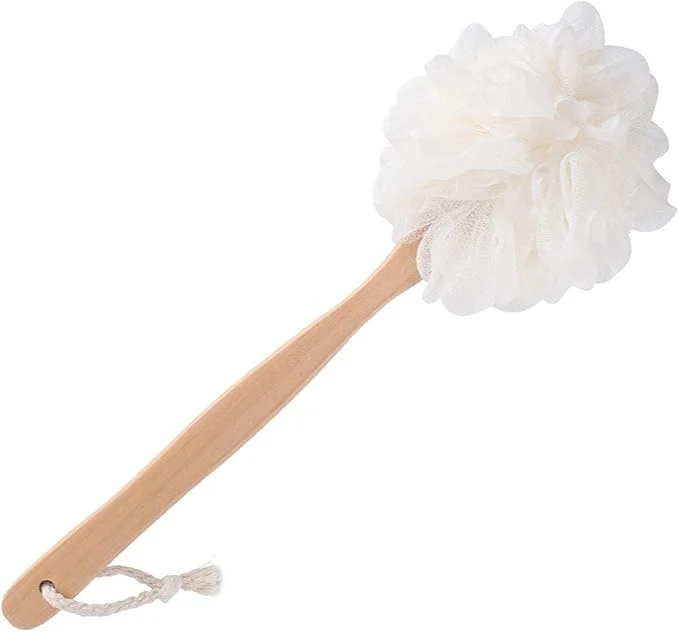 Relaxed White Loofah with Handle Proven
