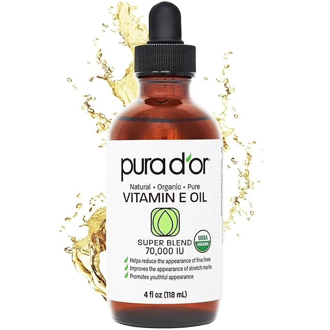 Smooth PURA D'OR 4 Oz Organic Vitamin E Oil 70 000 IU USDA Face Hair Reusable