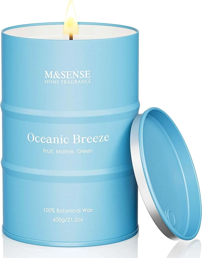 Fine M SENSE Oceanic Breeze Scented Candles Large Summer Candle Beach Soy Candles Relaxed