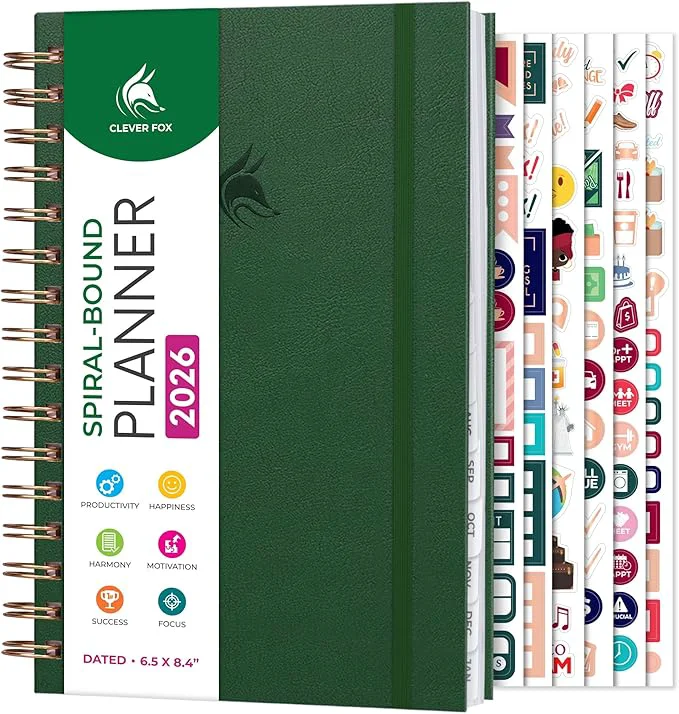 Efficient Clever Fox Dated Planner with Tabs 2026 – Weekly Monthly Spiral Planner with Trusted