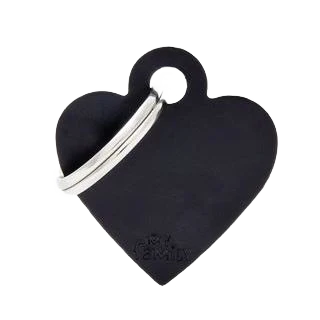 Advanced MyFamily Small Black Heart ID Tag Lightweight