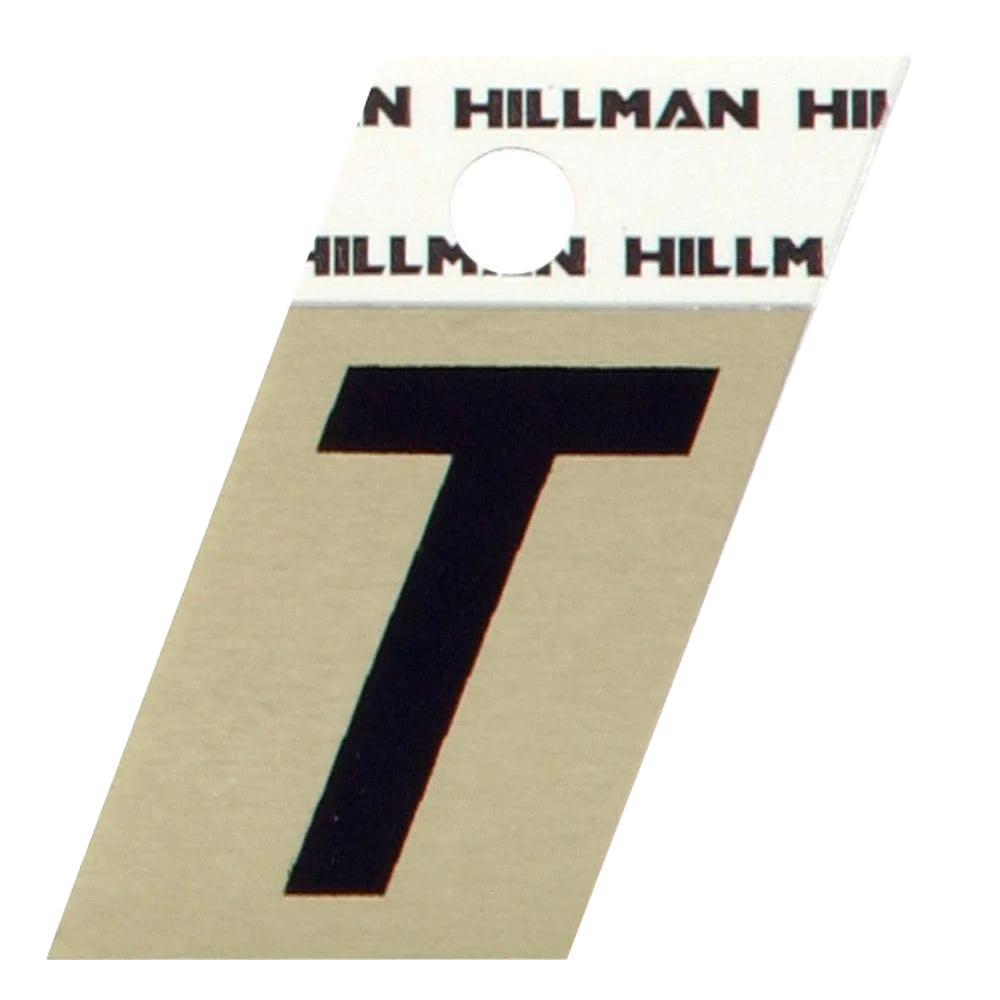 Top-Quality Hillman 1-1 2 Inch Black Gold Aluminum Angle Cut Sticker Letter T Flexible