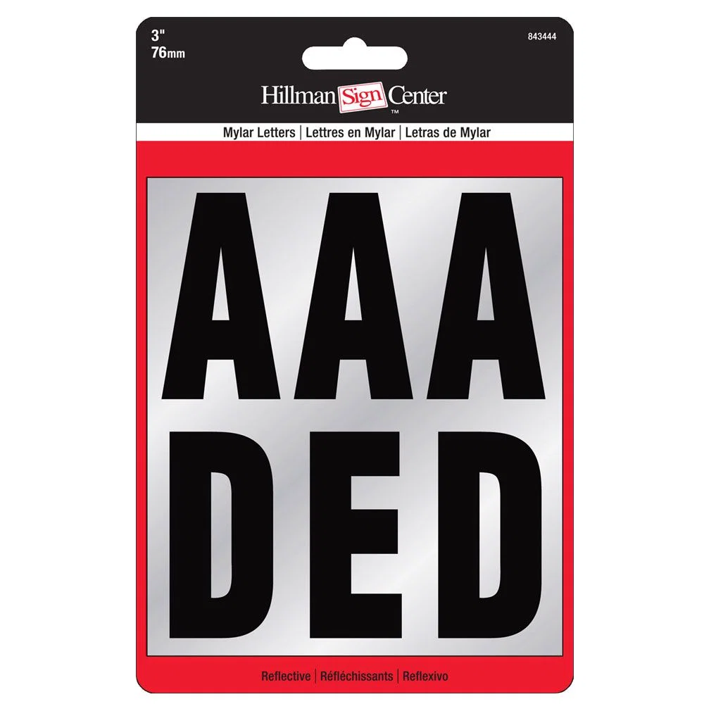 Trusted Hillman 3 in. Reflective Letters Kit Sophisticated