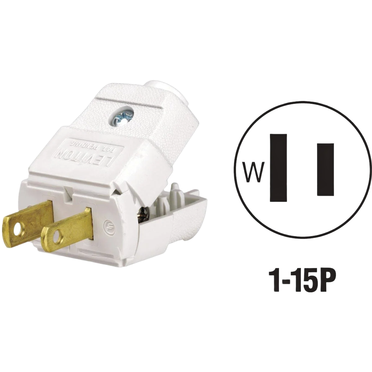 Modern Leviton 15 Amp 2-Wire 2-Pole White Hinged Cord Plug Top-Quality