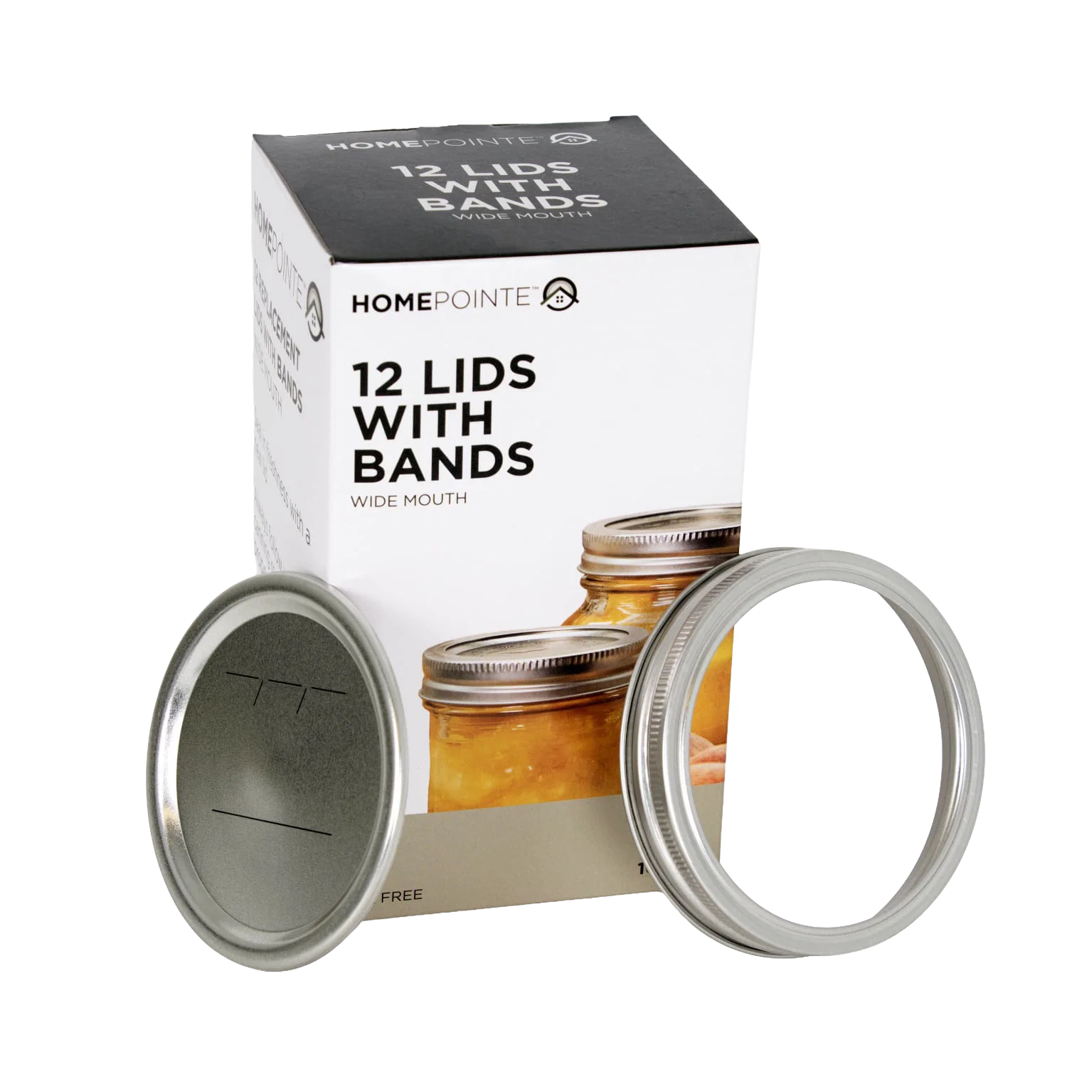 Traditional HomePointe Canning Jar Lids Bands - Wide Mouth Soft
