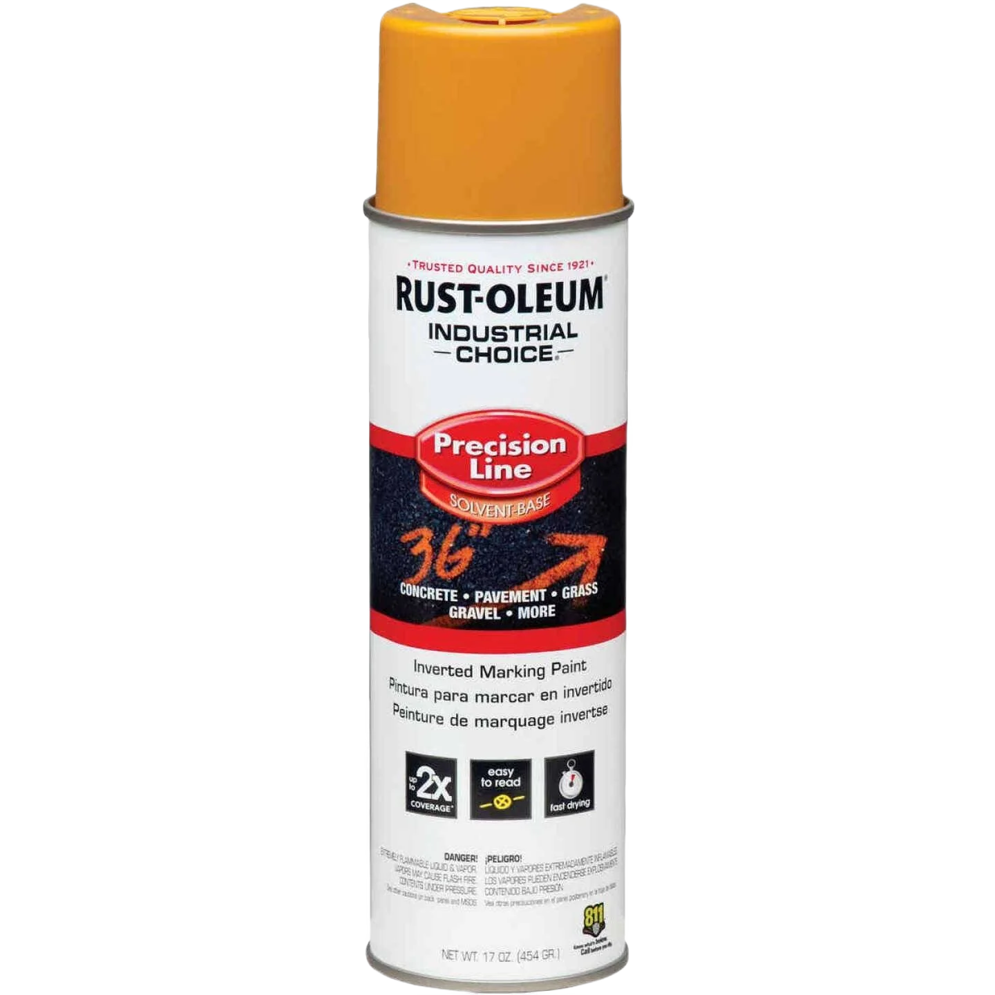 User-Friendly Rust-Oleum Industrial Choice Caution Yellow Marking Spray Paint 17 oz. Detailed
