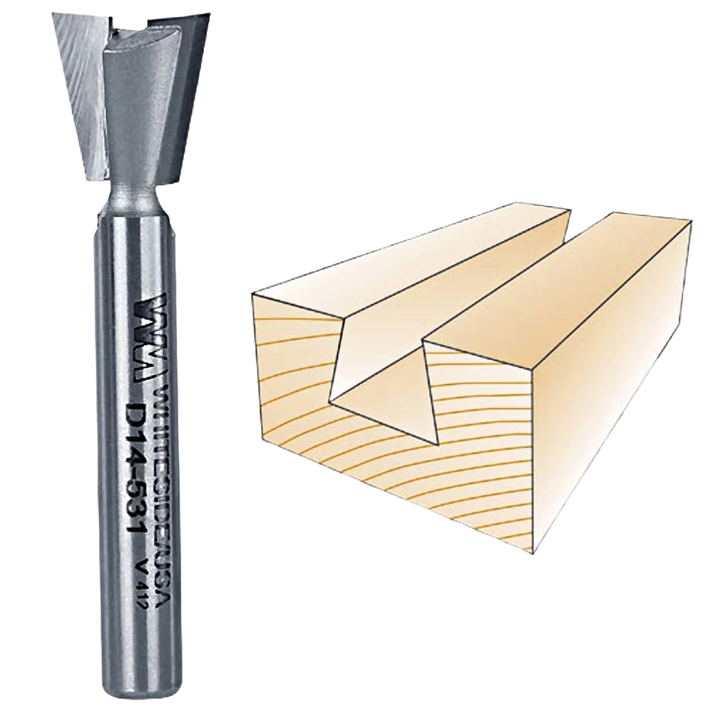Environmentally Friendly Whiteside Dovetail Bit 1 4 in. SH x 17 32 in. LD x 14 deg. Smart