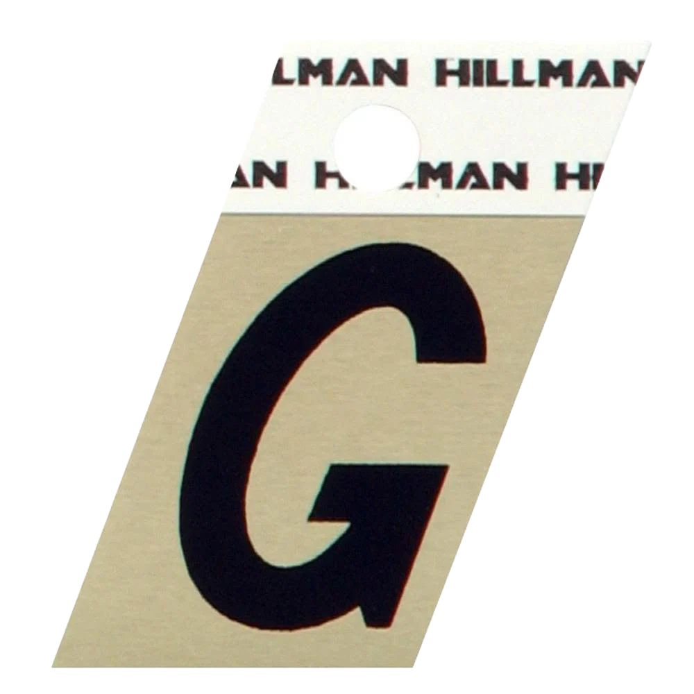 Secure Hillman 1-1 2 in. Black Gold Aluminum Angle Cut Sticker Letter G Fine