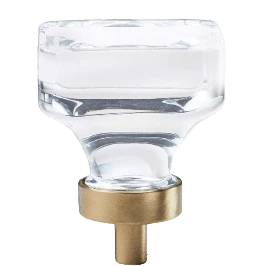 Expertly Made Amerock Glacio Clear Golden Champagne Round Knob 1.75 in. Verified