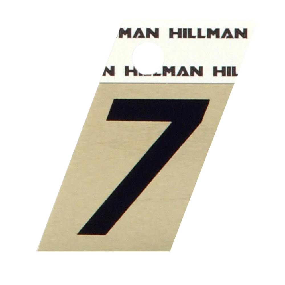 World-Class Hillman 1-1 2 in. Black Gold Aluminum Angle Cut Sticker Number 7 Powerful