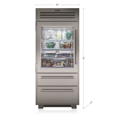 Reliable Sub-Zero 36 Refrigerator zer with Glass Door - Right Hinge Organic