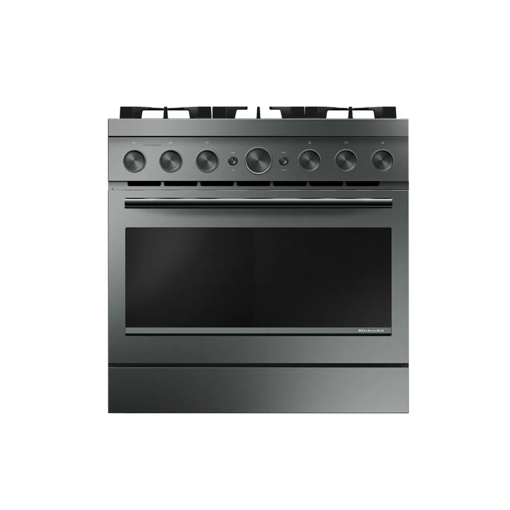 Minimalist 36-Inch 6 Burner Commercial-Style Dual Fuel Range with No Preheat Air Fry Mode Powerful