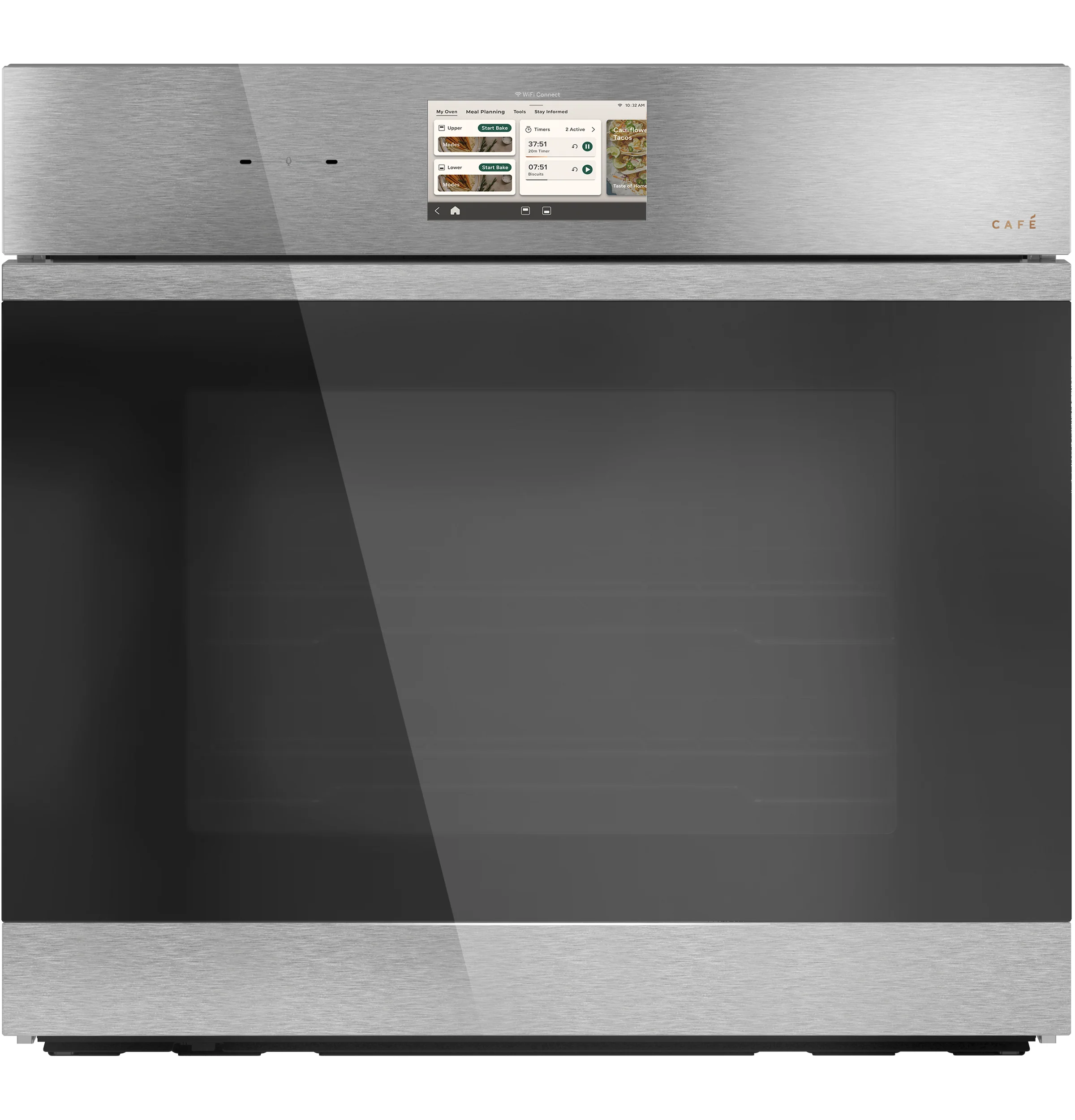 Clean CAFÉ™ 30 Smart Built-In Convection Single Wall Oven in Platinum Glass Elite