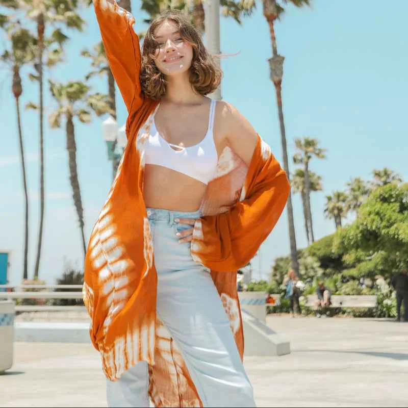 Genuine Summer Tie Dye Kimono Enhanced
