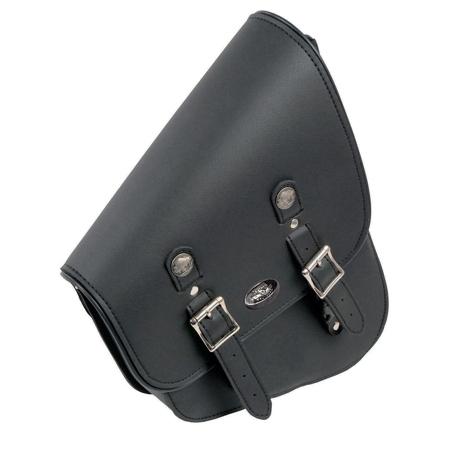 User-Friendly Milwaukee Leather SH640R Black Right Side Tall Slanted PVC Swing Arm Bag with Buffalo Snaps Recyclable