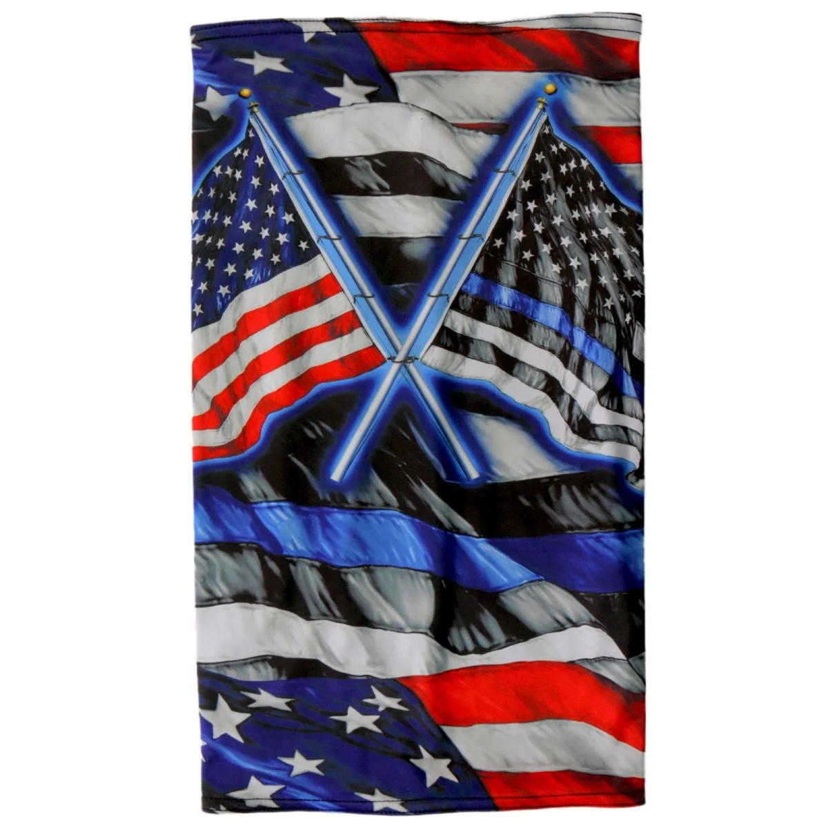 Sophisticated Hot Leathers HWN2031 Blue Line Flag Neck Gaiter Next-Generation