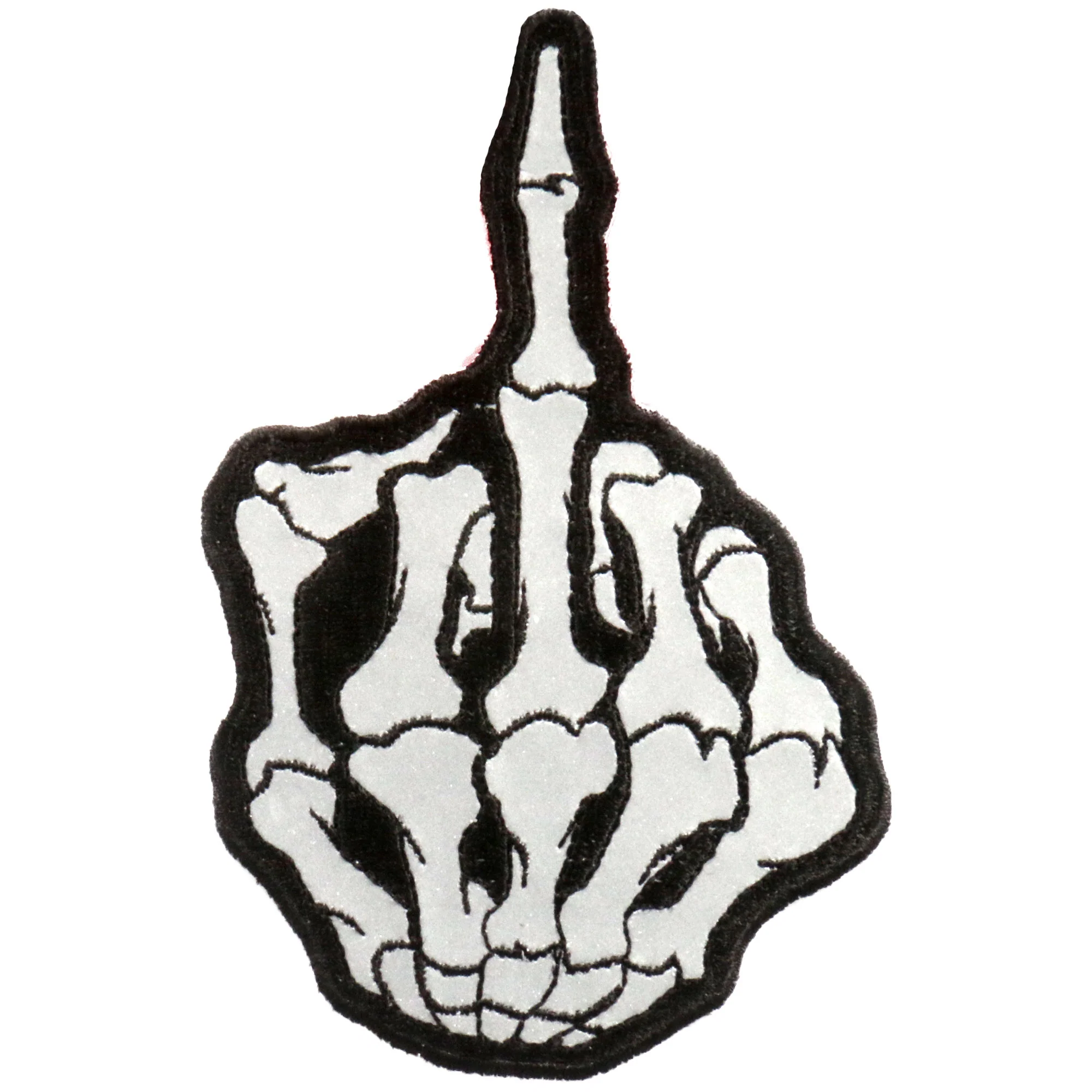 Selected Hot Leathers PPB1013 Skeleton Middle Finger Reflective 3 x 5 Patch Elite