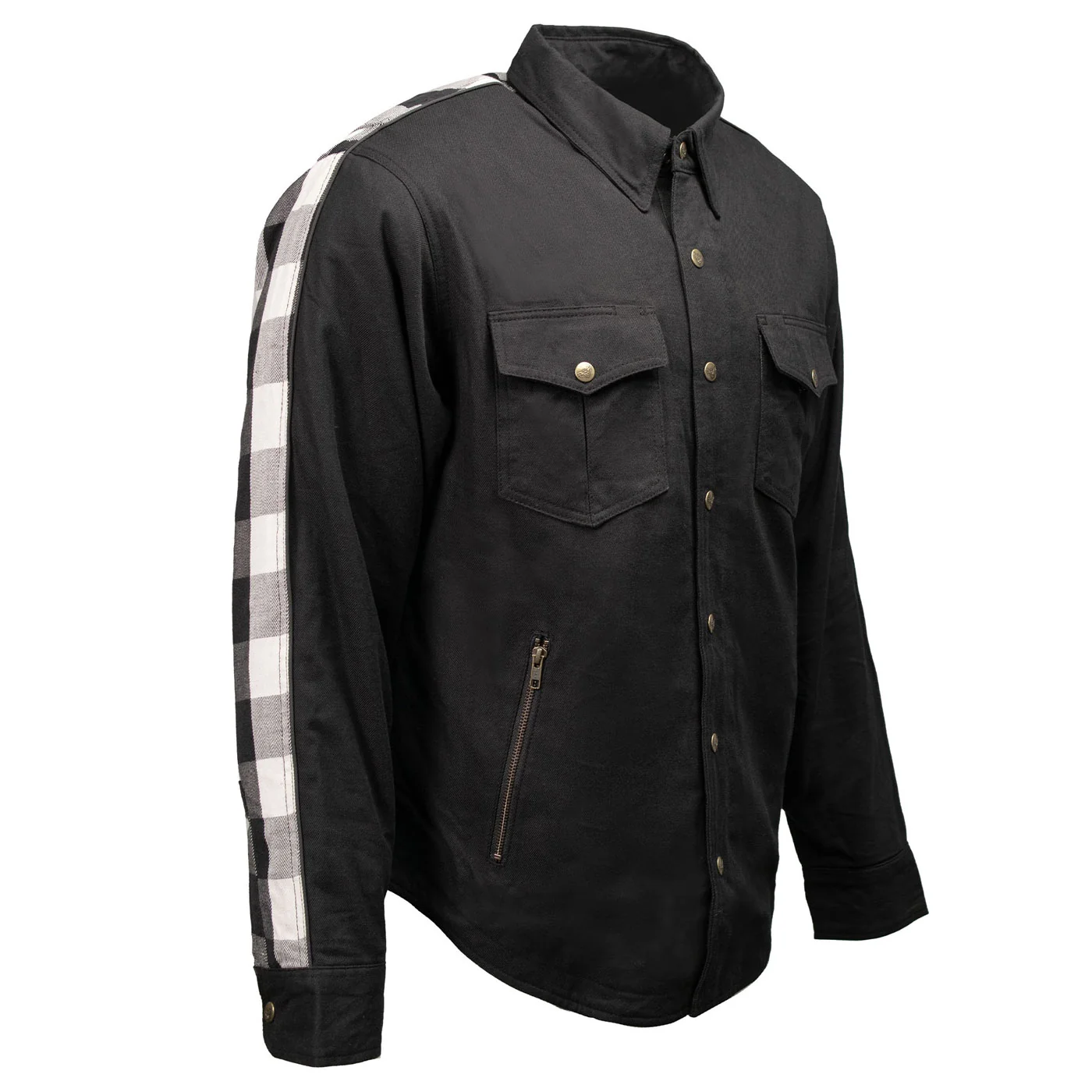 Natural Milwaukee Leather Men s Splitline Tundra 2-Tone CE Armored Protective Flannel - Kevlar® Reinforced - MPM1673 Minimalist