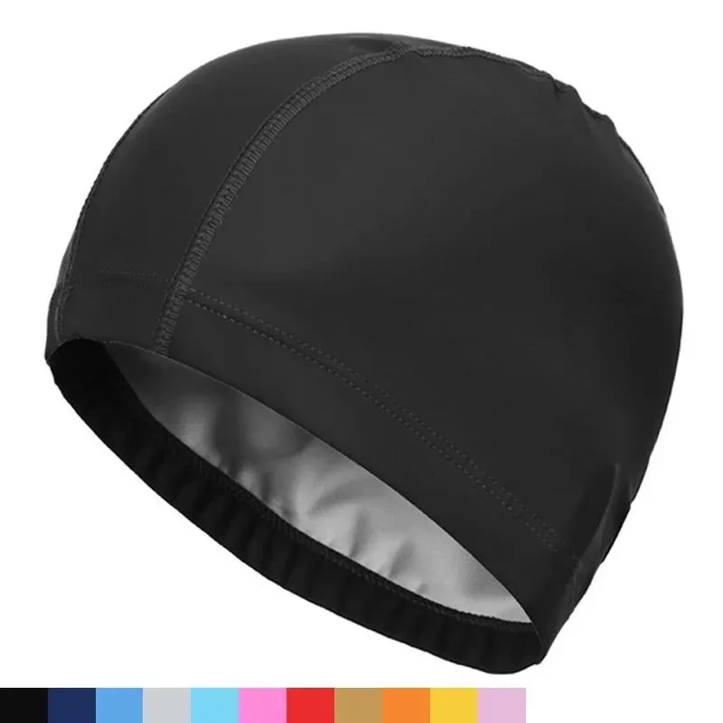 Relaxed Gorro de natación de tela impermeable para hombre y mujer con protección auditiva talla grande elástico y duradero. High-Quality