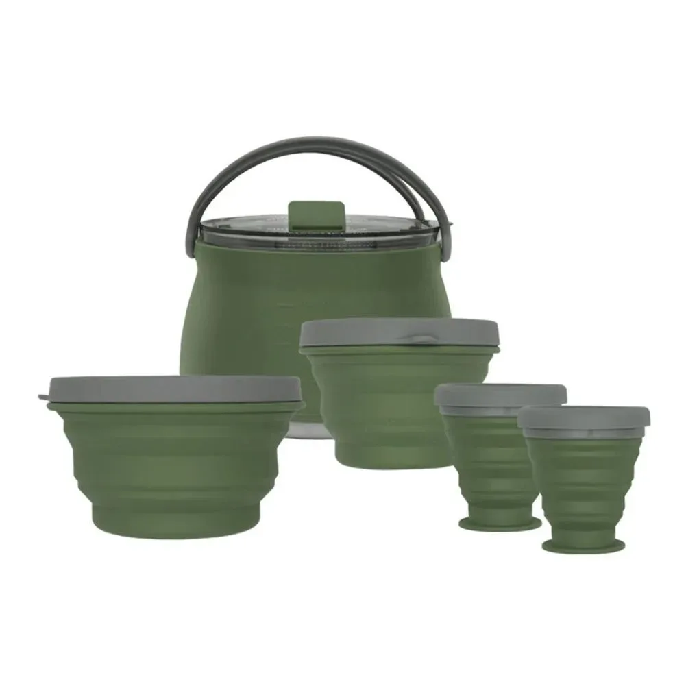 High-End Tetera plegable de silicona con asa para hervir agua a prueba de fugas apta para uso alimentario i para viajes al aire libre y uso doméstico. Enhanced