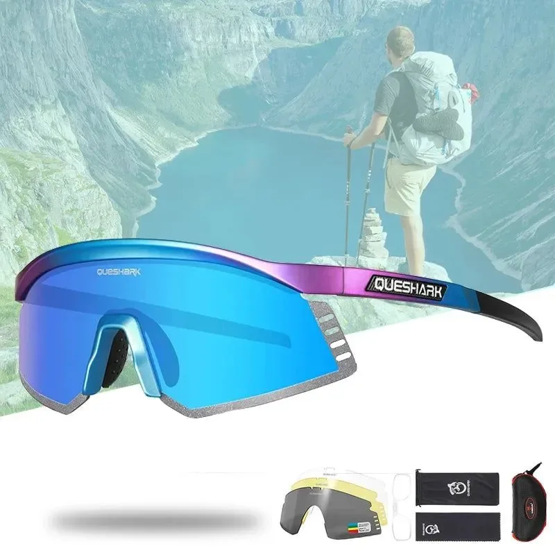 Effective Gafas de sol polarizadas Queshark de 4 lentes protección UV para deportes acampada senderismo y ciclismo. Enhanced