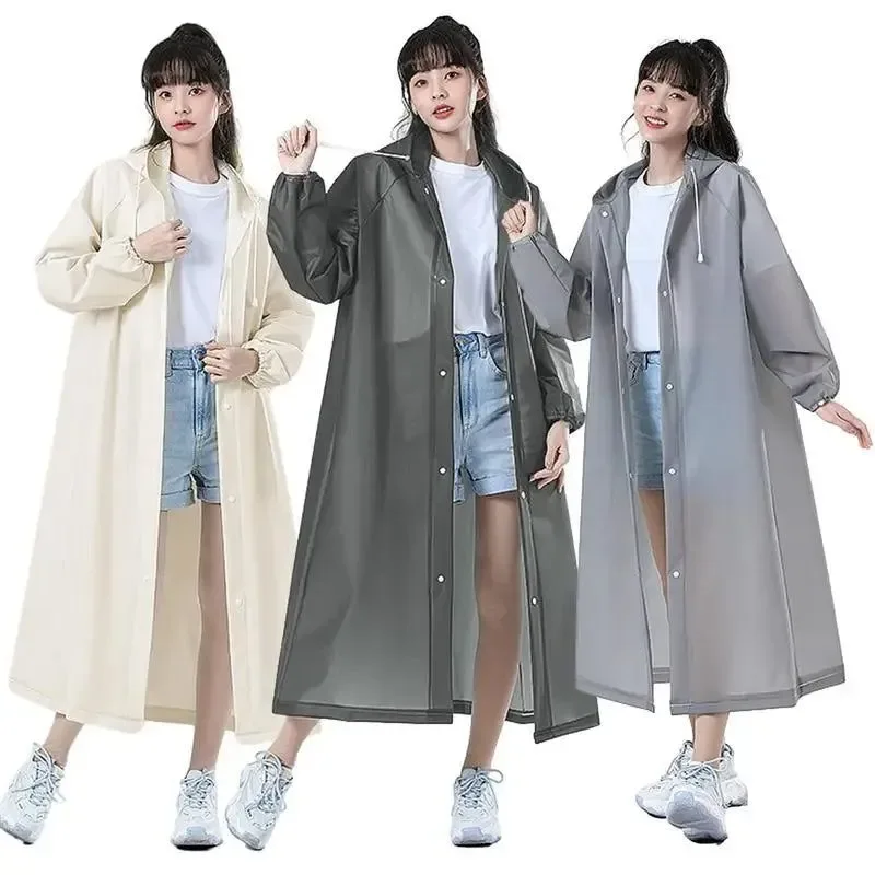 Breathable Impermeable largo de EVA para adultos - Poncho impermeable con capucha para hombres y mujeres i para viajes y acampadas. Impermeables largos de EVA para adultos impermeables para hombre y mujer con capucha para viajes y acampadas Healthy