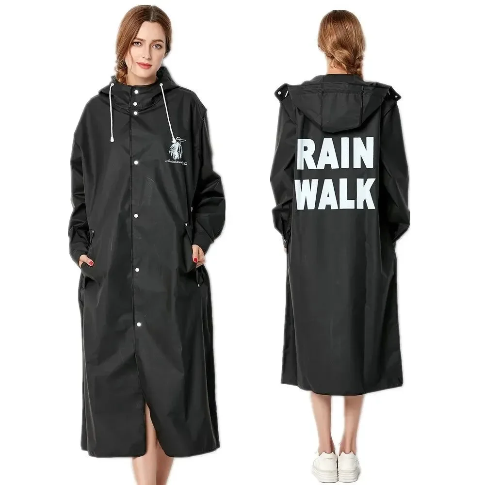 Convenient Poncho impermeable fino negro de talla grande para hombre y mujer - Poncho impermeable delgado para adultos Superior