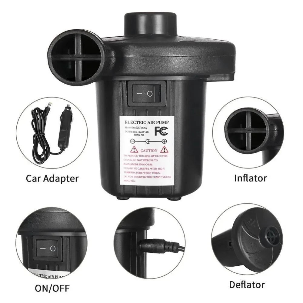 Superior Bomba de aire eléctrica portátil para colchones botes y equipos inflables Minicompresor de 12 V 220 V con 3 boquillas Original Design