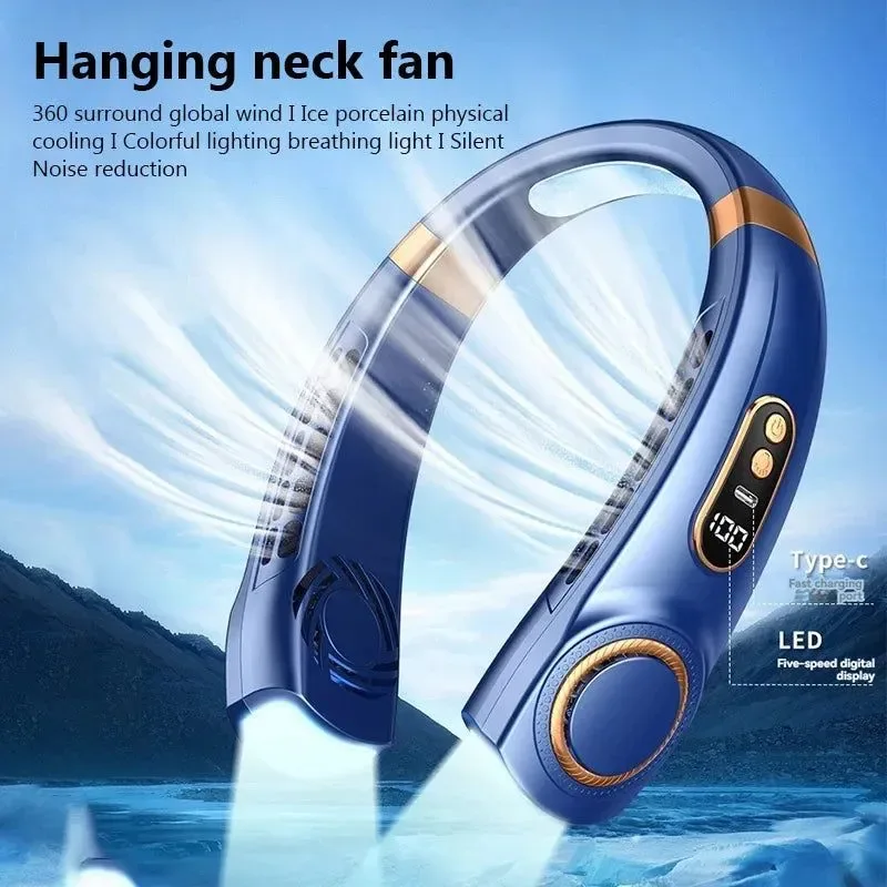 Innovative Ventilador portátil sin aspas recargable por USB silencioso y con refrigeración manos libres. Enhanced